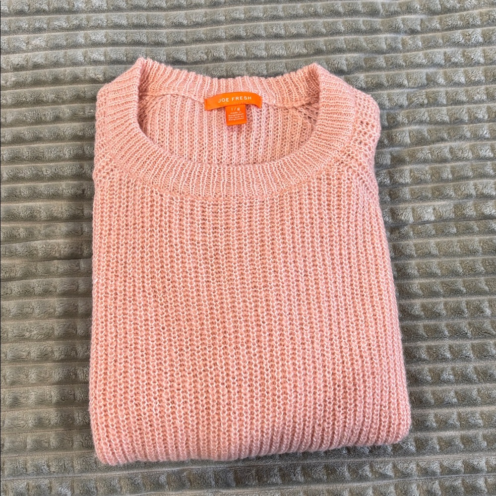 Joe Fresh Soft Pink Crew Neck Sweater